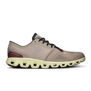 Beige Men's On Running Cloud X 3 Road Running Shoes | 7914856_PH