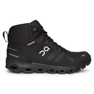 Black Men's On Running Cloudrock Waterproof Hiking Boots | 5812674_PH