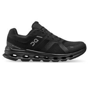 Black Men's On Running Cloudrunner Waterproof Road Running Shoes | 8163490_PH