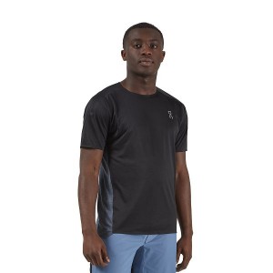 Black Men's On Running Performance-T 2 T Shirts | 7409682_PH