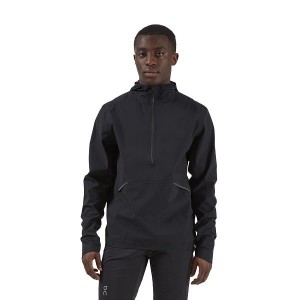 Black Men's On Running Waterproof Anorak Jackets | 5368740_PH