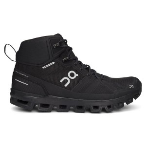 Black Women's On Running Cloudrock Waterproof Hiking Boots | 7516483_PH