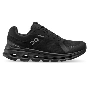 Black Women's On Running Cloudrunner Waterproof Road Running Shoes | 6379085_PH