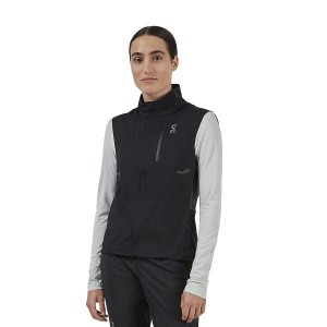 Black Women's On Running Weather Vest | 6952138_PH