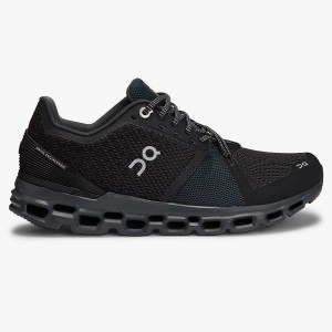 Black / Grey Women's On Running Cloudstratus 1 Road Running Shoes | 4109758_PH