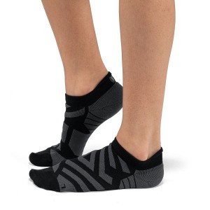 Black / Grey Women's On Running Performance Low Socks | 3708169_PH