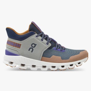 Blue Men's On Running Cloud Hi Edge Sneakers | 1529473_PH