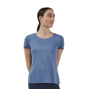 Blue / Black Women's On Running Performance-T 4 T Shirts | 3471082_PH