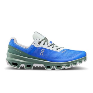 Blue / Dark Green Men's On Running Cloudventure Waterproof 3 Trail Running Shoes | 5792438_PH