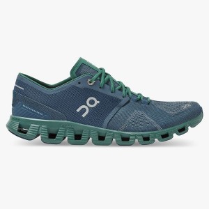 Blue / Green Men's On Running Cloud X 2 Road Running Shoes | 6709428_PH