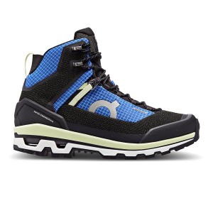 Blue / Light Green Men's On Running Cloudalpine Waterproof Hiking Boots | 3048916_PH