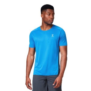 Blue / Navy Men's On Running Performance-T 2 T Shirts | 7981632_PH