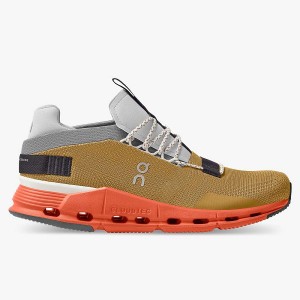 Brown / Orange Men's On Running Cloudnova Sneakers | 1386249_PH