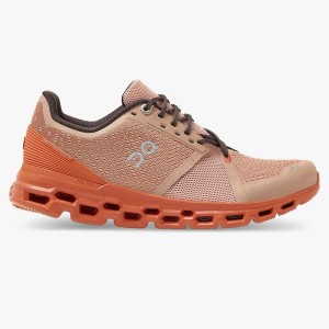 Brown / Rose Women's On Running Cloudstratus 1 Road Running Shoes | 6230514_PH