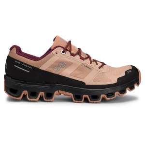 Brown / Rose Women's On Running Cloudventure Waterproof 2 Hiking Shoes | 7209846_PH