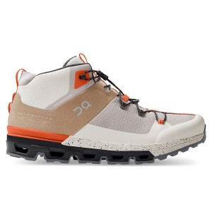 Brown / White Men's On Running Cloudtrax Hiking Boots | 5764901_PH