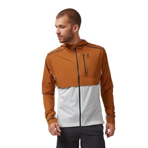 Brown / White Men's On Running Weather Jackets | 3625810_PH