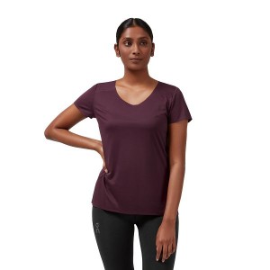 Burgundy / Black Women's On Running Performance-T 4 T Shirts | 3978462_PH