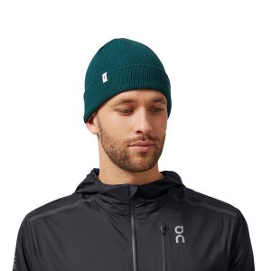 Green Men's On Running Merino Beanie | 7690845_PH