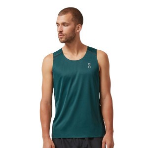 Green / Black Men's On Running Tank-T Tanks | 6074815_PH