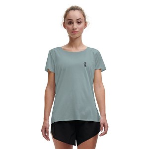 Green / Black Women's On Running Performance-T 2 T Shirts | 3201567_PH