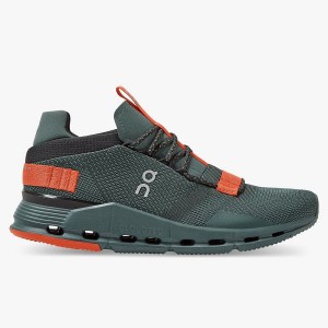 Green / Orange Women's On Running Cloudnova Sneakers | 1832549_PH