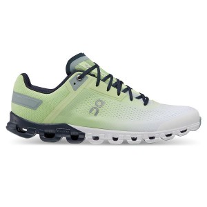 Green / White Men's On Running Cloudflow Road Running Shoes | 8571920_PH