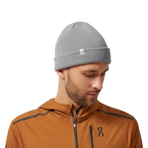 Grey Men's On Running Merino Beanie | 4632918_PH