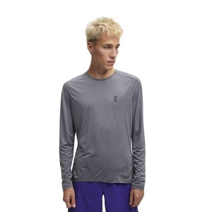 Grey Men's On Running Performance Long-T T Shirts | 354169_PH