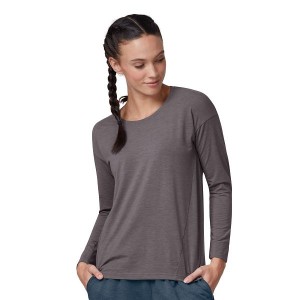 Grey Women's On Running Comfort Long-T T Shirts | 9631857_PH