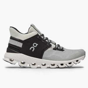 Grey / Black Men's On Running Cloud Hi Edge Sneakers | 5267043_PH