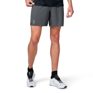 Grey / Black Men's On Running Lightweight 1 Shorts | 9178206_PH