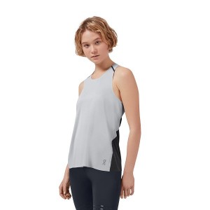 Grey / Black Women's On Running Tank-T 2 Tanks | 5129708_PH