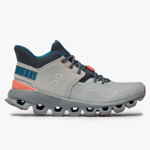 Grey / Grey Women's On Running Cloud Hi Edge Sneakers | 2708356_PH