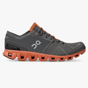 Grey / Orange Men's On Running Cloud X 2 Road Running Shoes | 9751346_PH