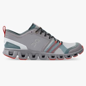 Grey / Red Women's On Running Cloud X Shift Sneakers | 2896750_PH