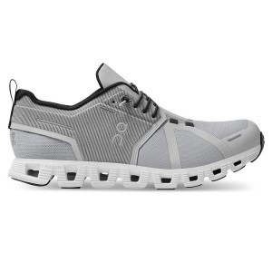 Grey / White Women's On Running Cloud 5 Waterproof Sneakers | 357128_PH