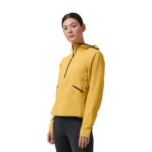 Mustard Women's On Running Waterproof Anorak Jackets | 5021946_PH