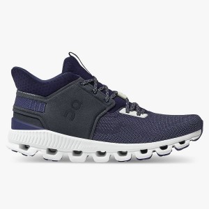 Navy Men's On Running Cloud Hi Edge Sneakers | 7031642_PH