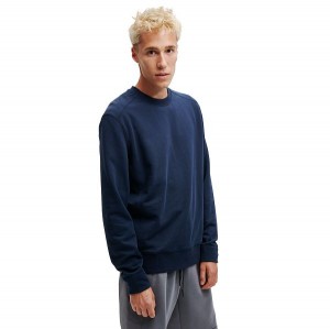 Navy Men's On Running Crew Neck Sweatshirts | 1859204_PH