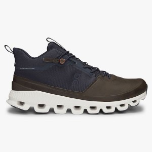 Navy / Brown Men's On Running Cloud Hi Sneakers | 8640539_PH