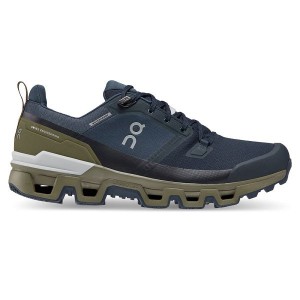 Navy / Olive Men's On Running Cloudwander Waterproof Hiking Shoes | 6370248_PH