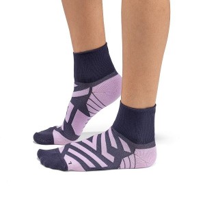 Navy / Pink Women's On Running Performance Mid Socks | 8314792_PH