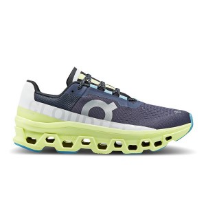 Navy / green Men's On Running Cloudmonster Road Running Shoes | 5823471_PH