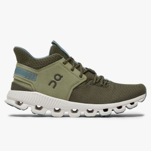 Olive Men's On Running Cloud Hi Edge Sneakers | 5067428_PH