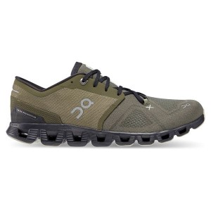 Olive Men's On Running Cloud X 3 Road Running Shoes | 7281453_PH