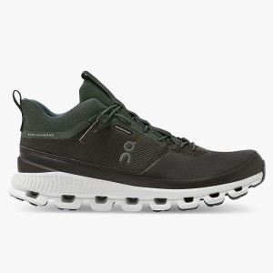 Olive / Brown Men's On Running Cloud Hi Waterproof Sneakers | 4072953_PH