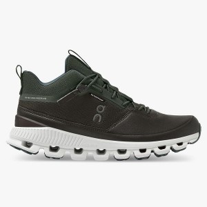 Olive / Brown Women's On Running Cloud Hi Waterproof Sneakers | 2315460_PH