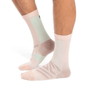 Pink / Green Men's On Running Performance High Socks | 9217360_PH