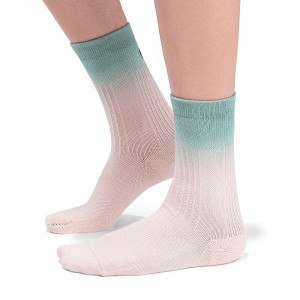 Pink / Green Women's On Running All-Day Socks | 467518_PH